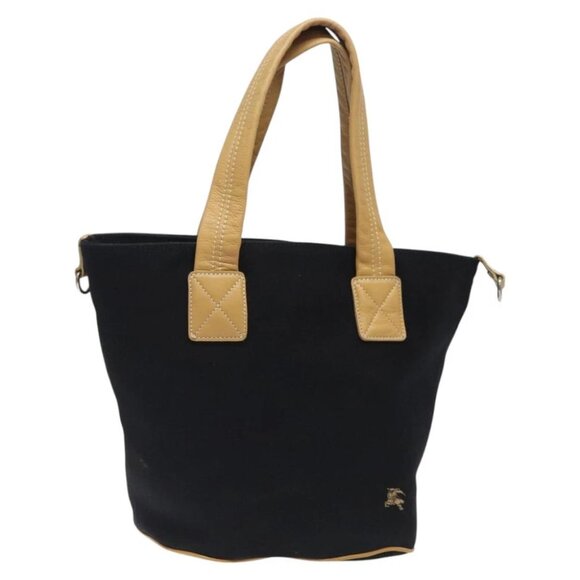 BURBERRY Blue Label Tote Bag Canvas Black Silver Auth bs25652 - Picture 1 of 14